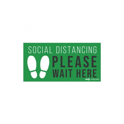 Social Distancing Floor Graphic, 6 in x 12 in, Green